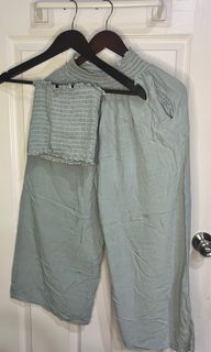 Mint Blue Tube Top and Wide Leg Pants Coord *used once only*