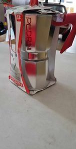 Moka pot Stove top Coffee maker (Category: Coffee Machines & Makers) located in Mandaluyong City. Submitted by cdtay (Listing ID 1280598604, Image 2). Description: 1. Pezzetti 6 cup (Dark blue, Neon green, Purple) - php 1500 each 2. Red no brand 6 cup - 900 php 3. Dark blue 1 cup - 450 php Loc ortigas.