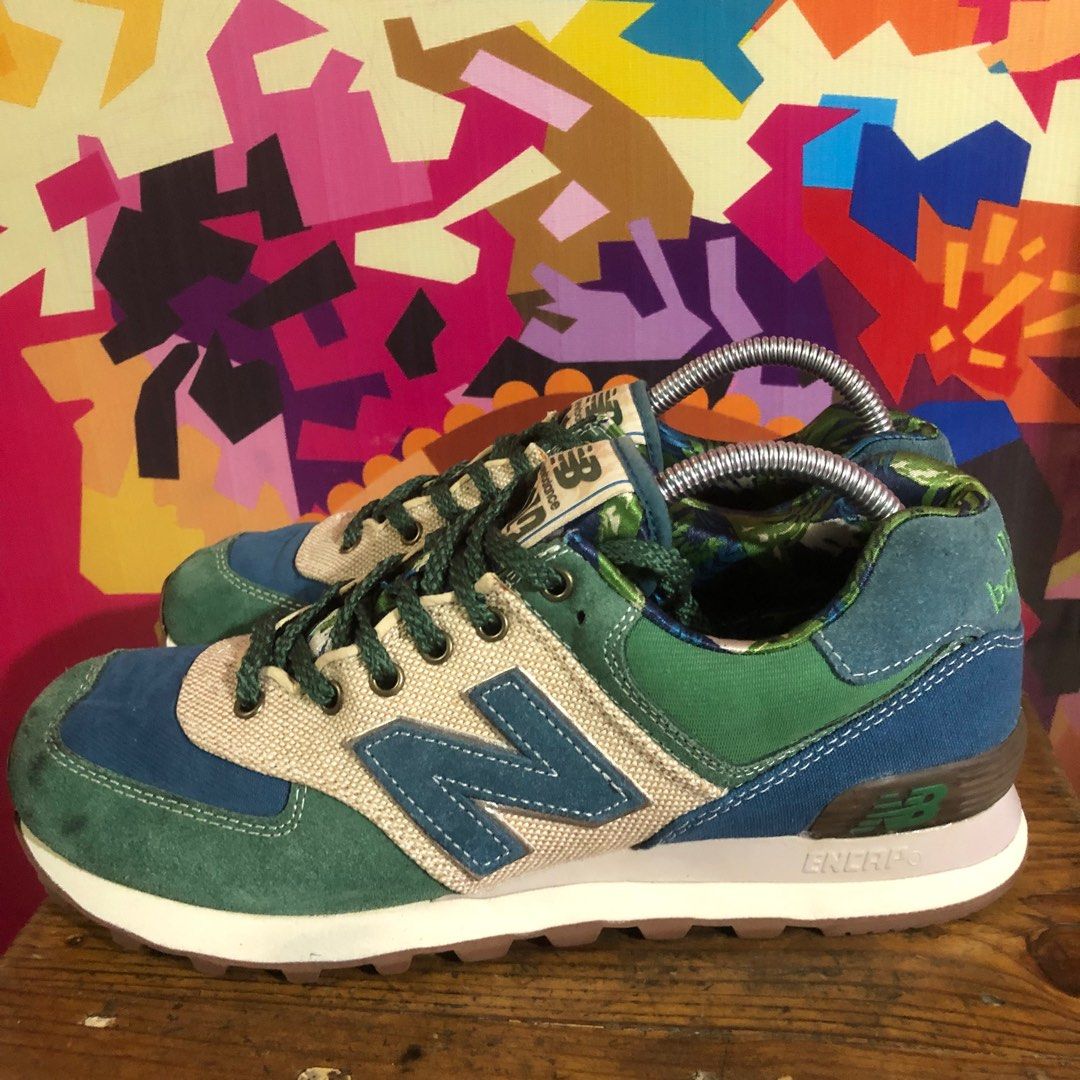 New Balance 574 Encap green glow Fesyen Pria Sepatu Sneakers