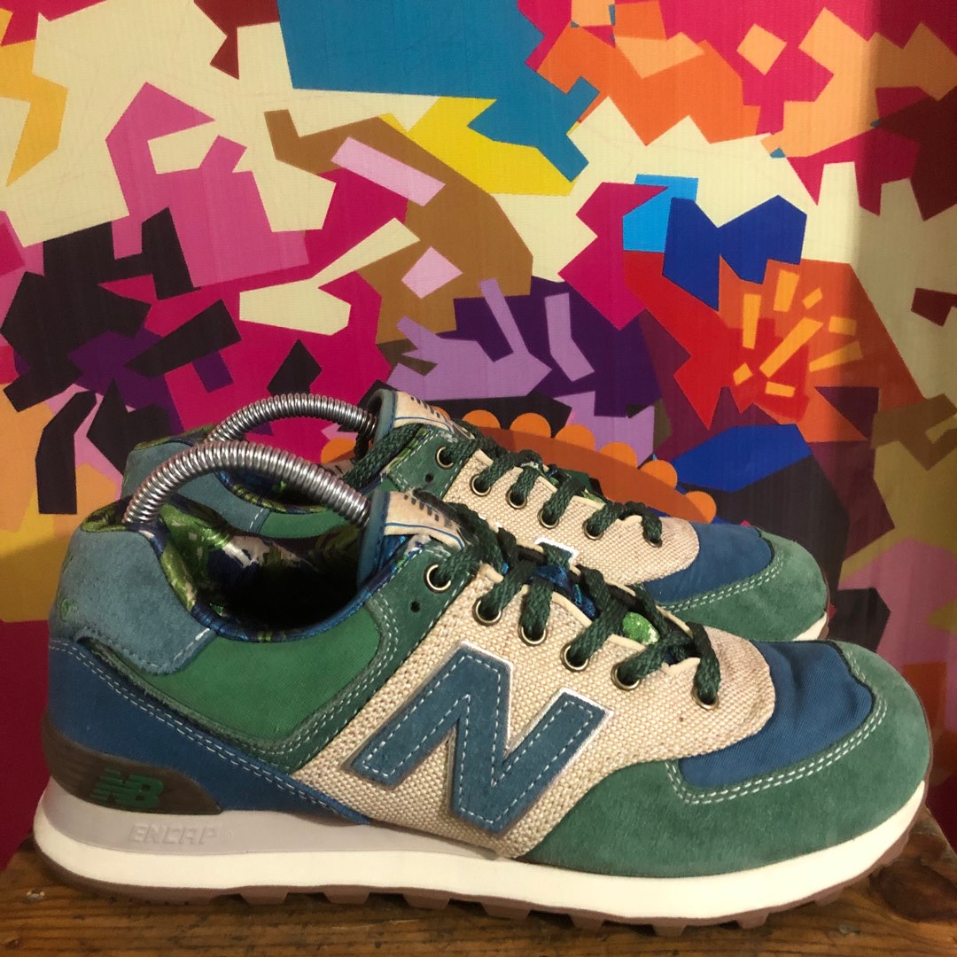 New Balance 574 Encap green glow Fesyen Pria Sepatu Sneakers