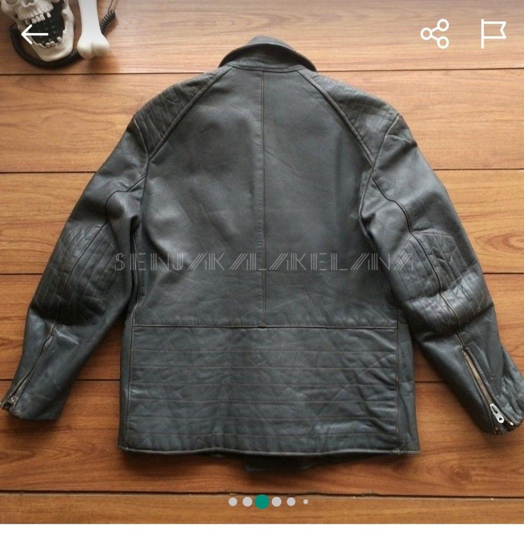 80s leather jacket Tyrolean 14 vintage ストアー - ジャケット・アウター