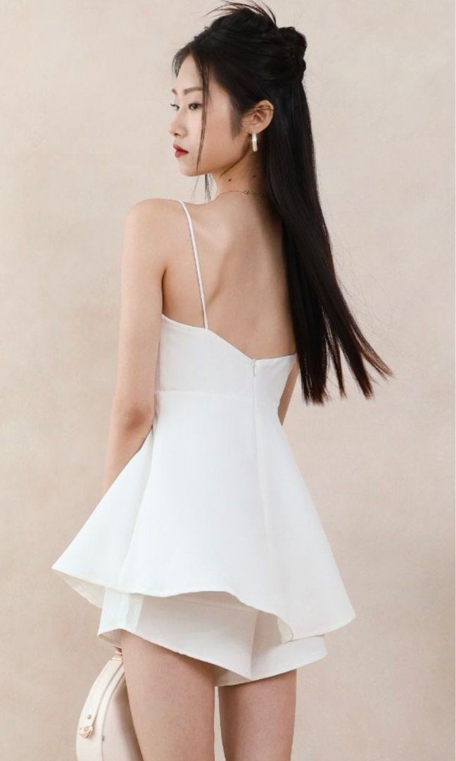 White peplum romper discount