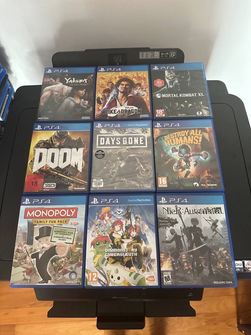 PS4 game Yakuza 6 / Yakuza like a dragon / Mortal Kombat XL / Doom ...