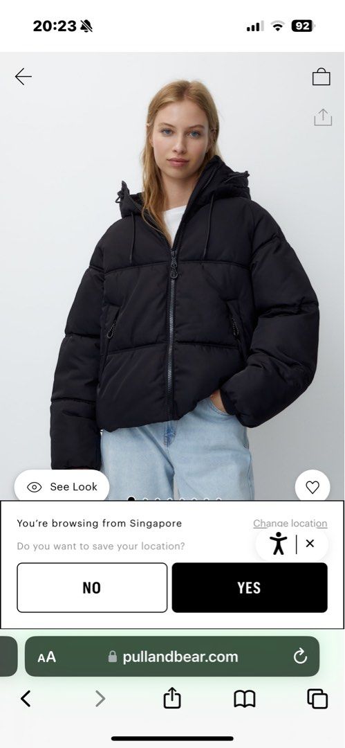 Pull&bear puffer sales jacket in black