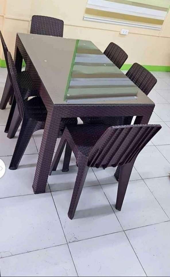 RATTAN DINING SETS CASH ON DELIVERY💯 (Category: Tables & Sets) located in Quezon City. Submitted by joycemanahan (Listing ID 1280781129, Image 2). Description: ❕ ELEGANT PLASTIC ❕ 🖤❕RATTAN DINING SET ❕🖤 SALE ❕ SALE ❕ SALE ❕ MAS PINAMURA ❕🖤 MAS PINABABA ❕🖤 AVAILABLE SEATERS ❕ 2,4,6 AND 8 SEATERS ✔️ WITH OR W/O GLASSTOP ✔️ BRANDNEW ✔️ GOOD QUALITY ✔️ MADE IN HARD PLASTIC MATERIALS ✔️ RATTAN DESIGNS ✔️ DIRECT BODEGA ✔️ BODEGA PRICE ✔️ BIG DISCO