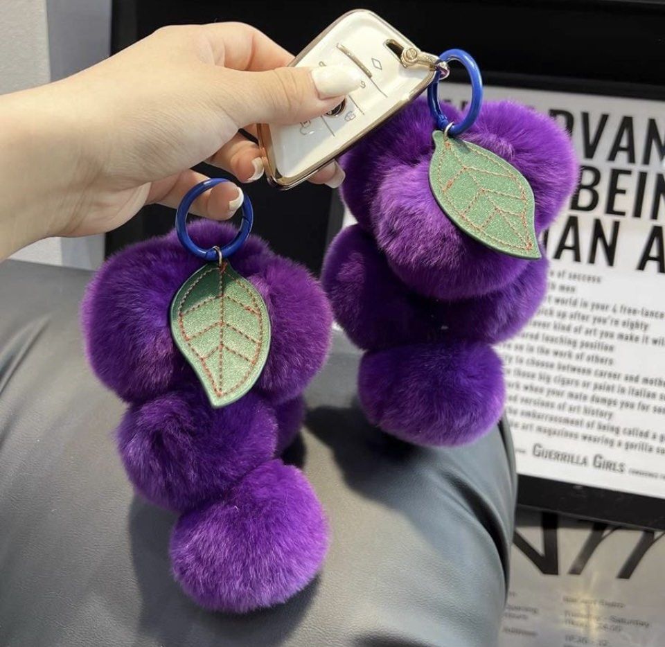 Real rabbit fur keychain store