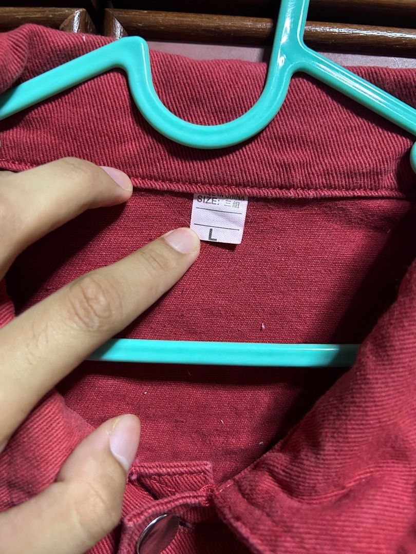 Red shop trucker jacket