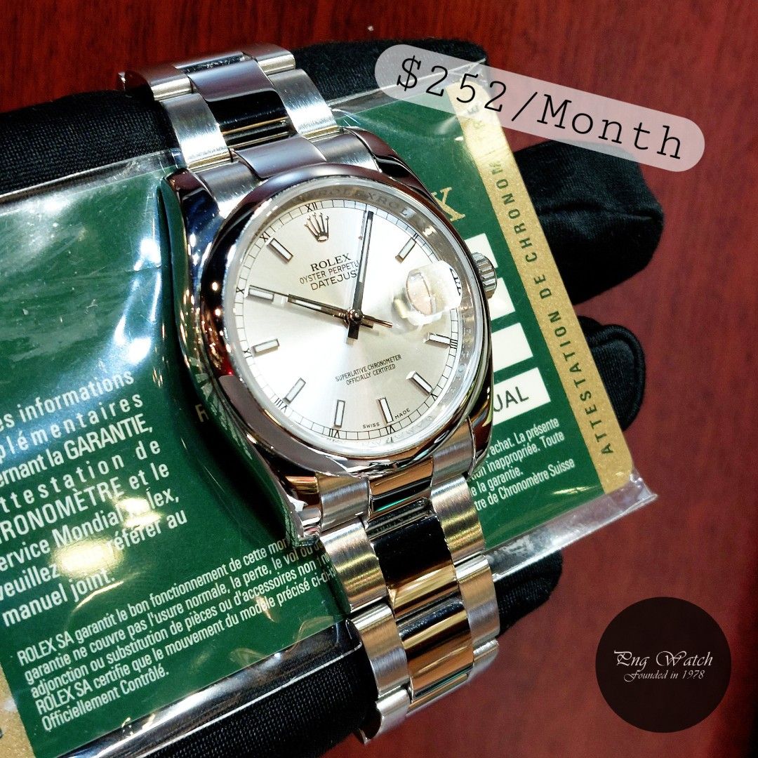 Rolex 36mm 116200 Silver Indexes Dial Datejust Grab Go Luxury