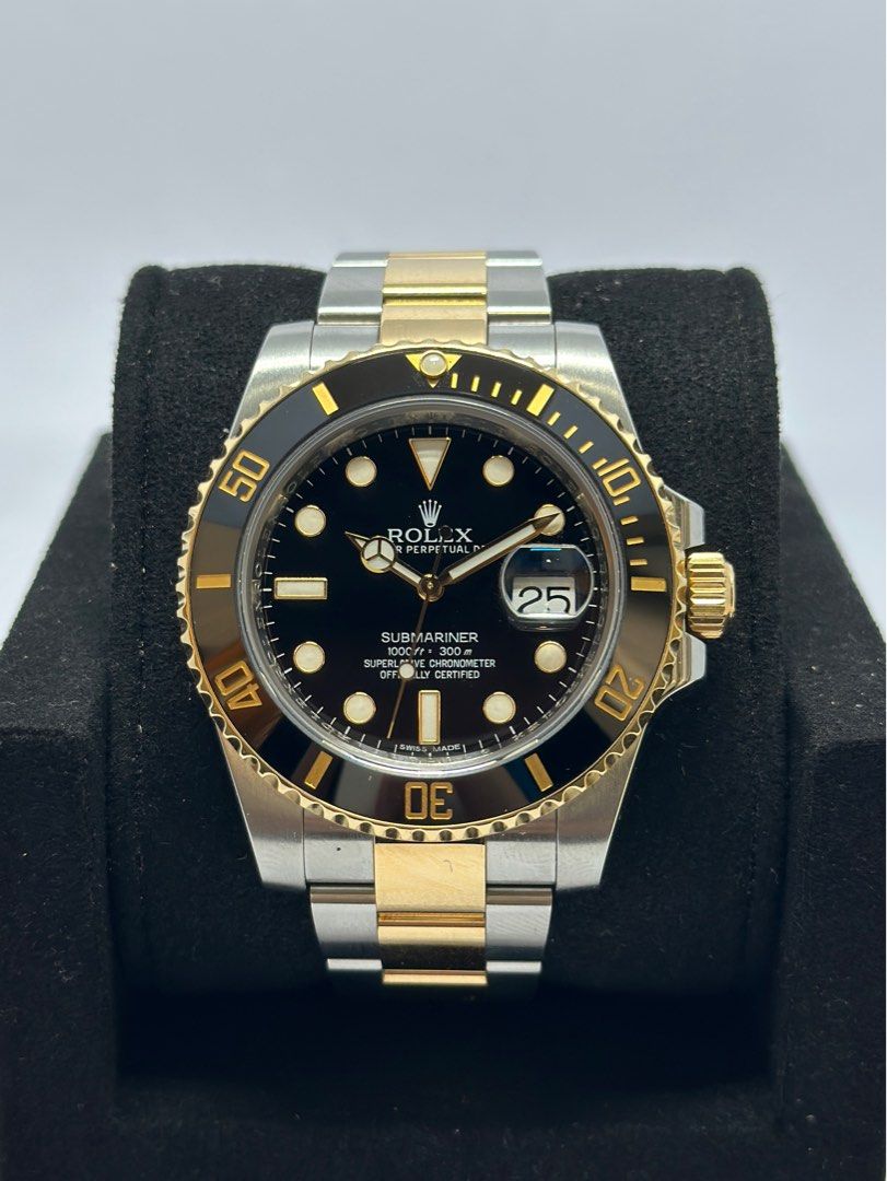 Rolex Submariner 116613LN Half Gold Black 40mm Luxury Watches on
