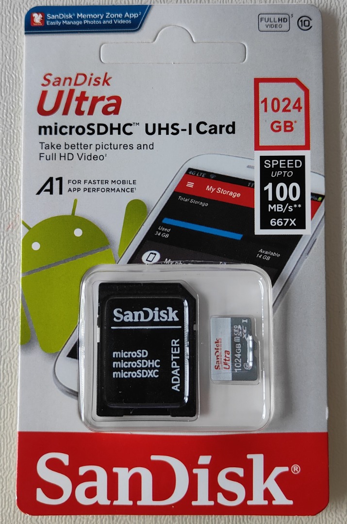 SanDisk 1TB Ultra microSDXC UHS-I Memory Card with Adapter