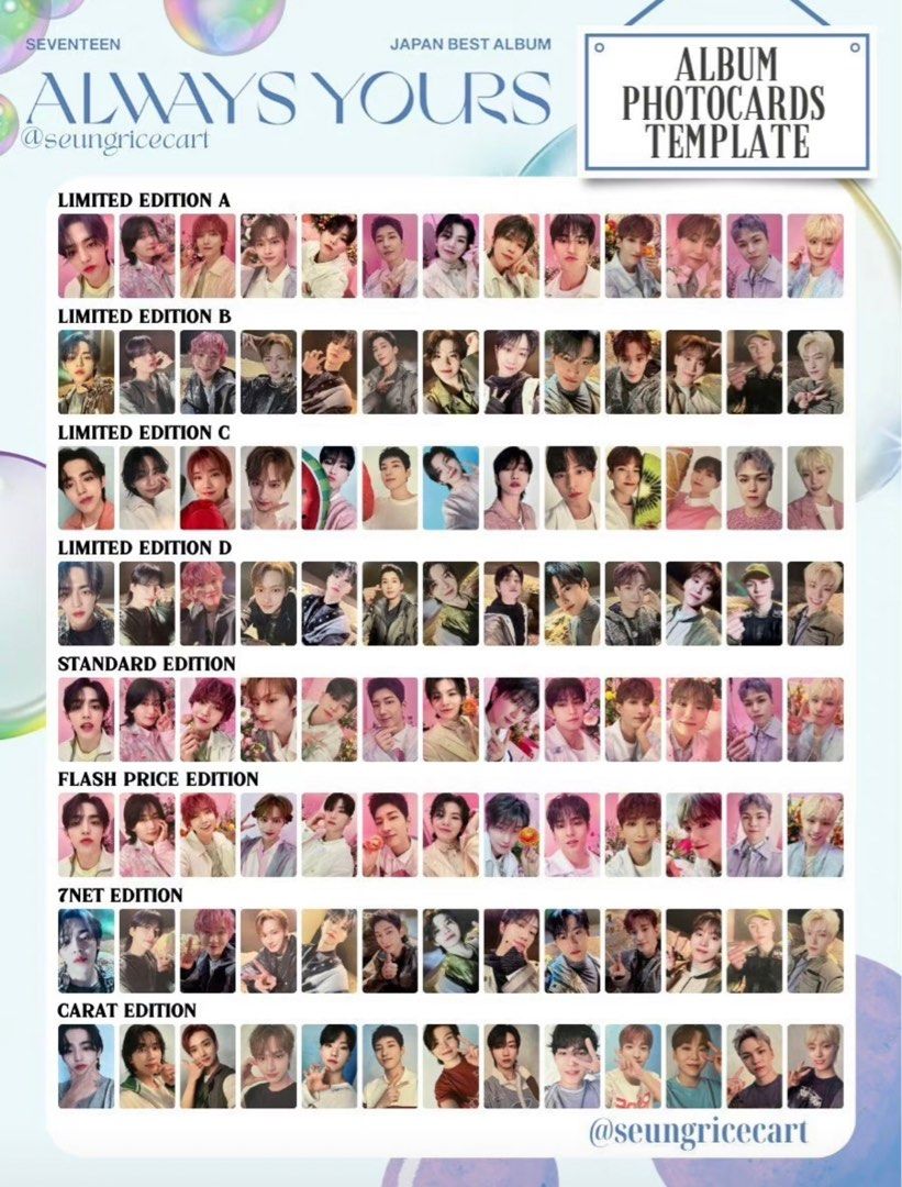 SEVENTEEN ALWAYS YOURS STANDARD LIMITED EDITION A B C D CARAT 7NET