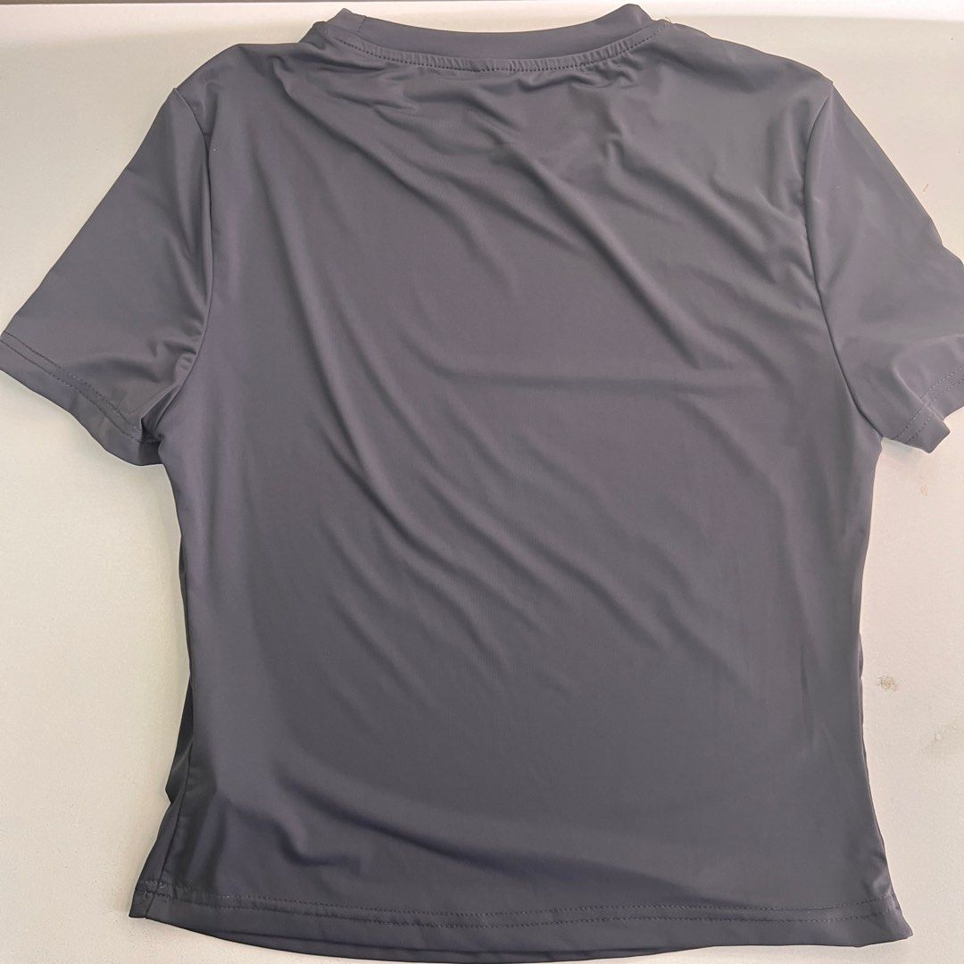 shein bae solid fitted tee XS grey skims dupe, Women's Fashion, Tops,  Shirts on Carousell