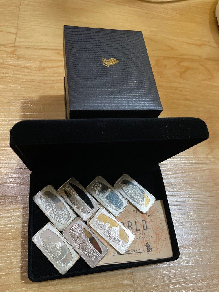 Vintage SIA Silver Ingots (Wonders of the World) by Singapore