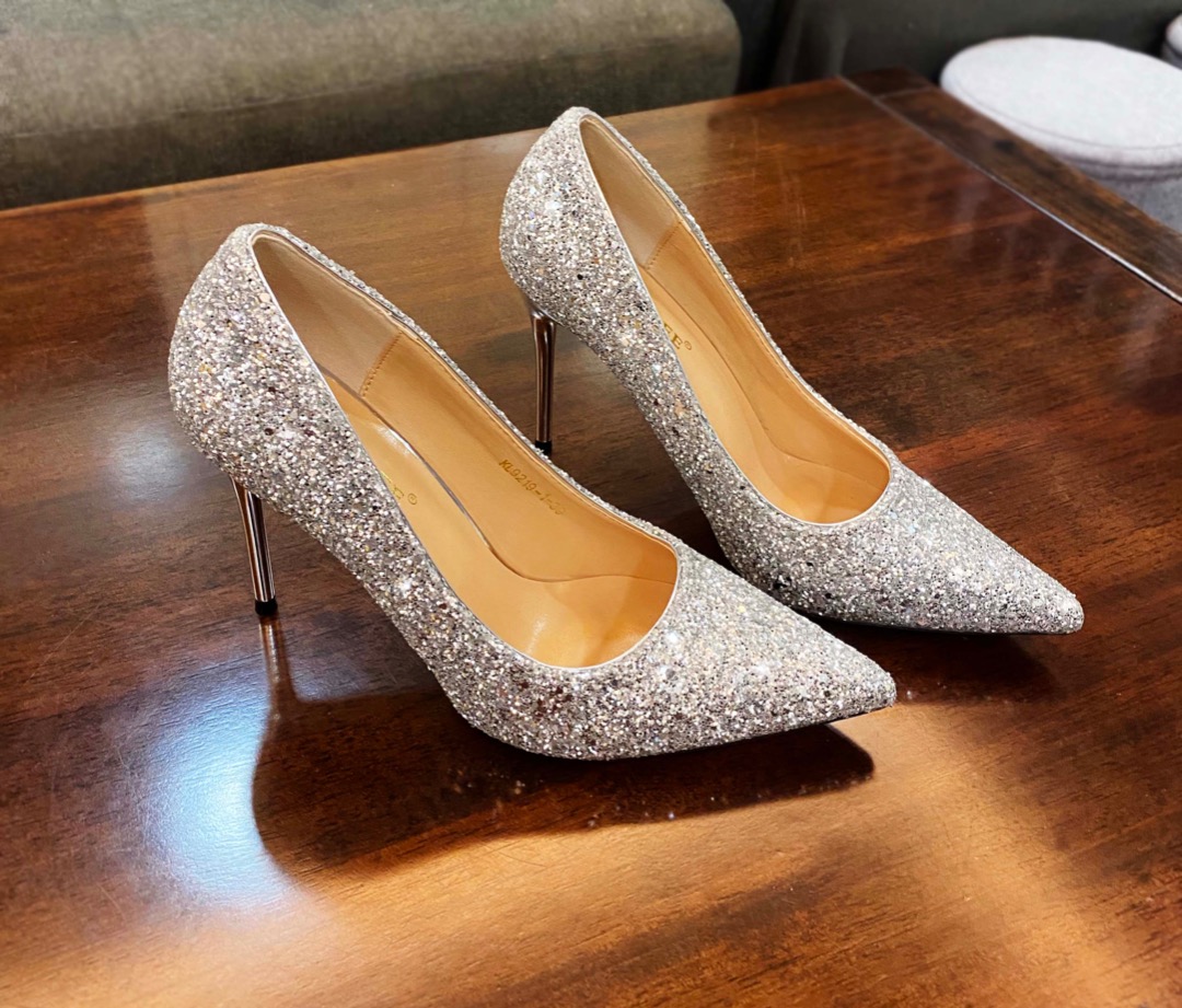 Chunky heels glitter outlet