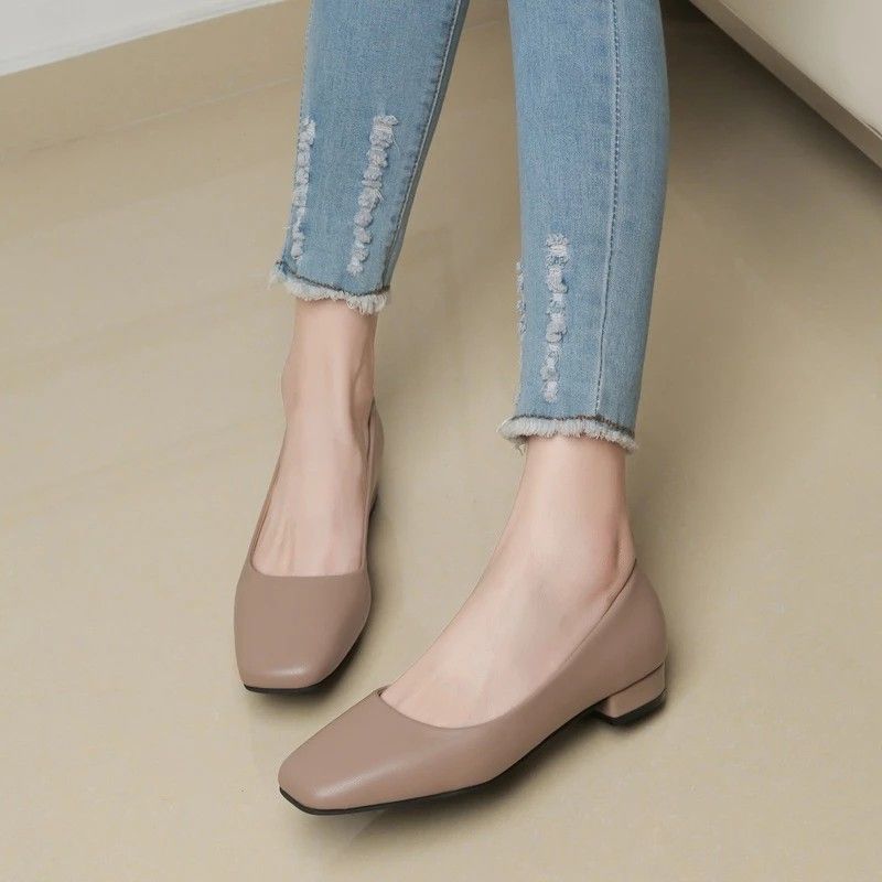 Squared Toe Flats in Mauve Colour Women s Fashion Footwear