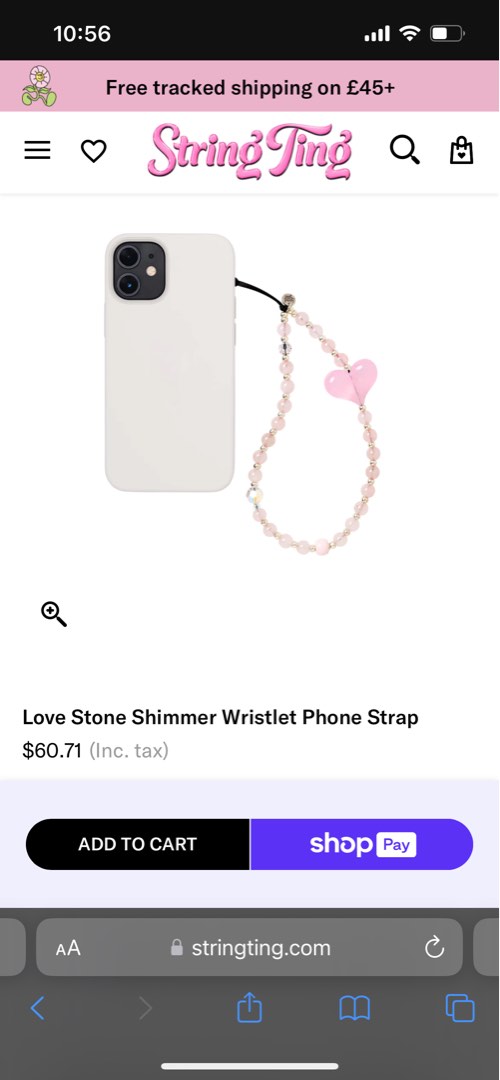 STRING TING/Love Stone Shimmer Wristlet Phone Strap