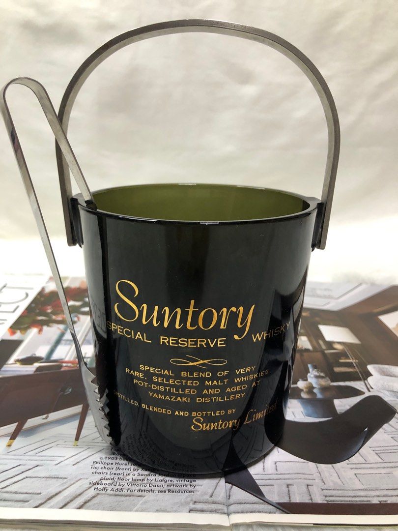 SUNTORY HEAVY GLASS ICE BUCKET, Furniture & Home Living, Kitchenware
