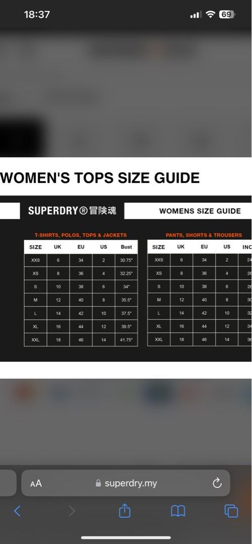 Superdry slippers size chart top