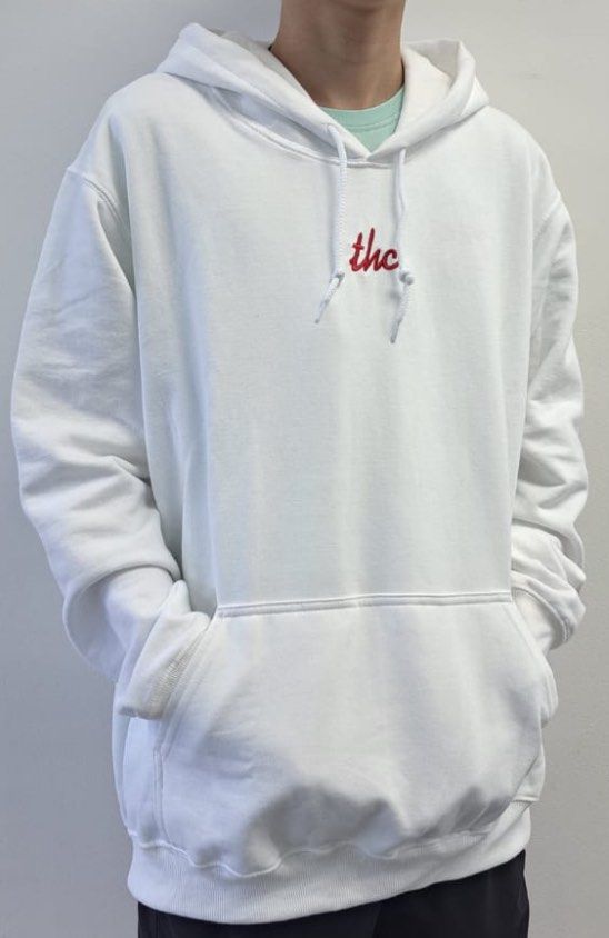 White store embroidered hoodie