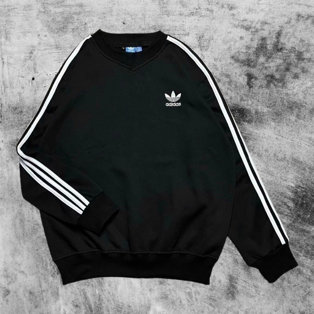 Sweater Crewneck Adidas 3 Foil Hitam Fesyen Pria Pakaian Baju Luaran di Carousell