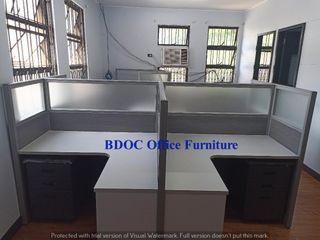 T - shape office partition  /  office partition / office table /  office chair