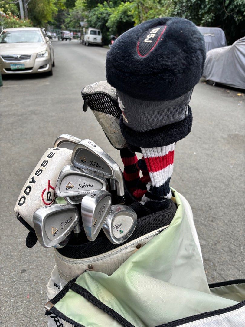 Titleist DCI Golf Set (Complete) (Category: Golf) located in Manila. Submitted by eclipse58 (Listing ID 1280626581, Image 2). Description: COMPLETE Titleist DCI Golf Set ✅️ 3-9 Irons, Sand Wedge, Wedge & Pitching Wedge ✅️ Titleist 983E Driver, Titleist 975F 3 Woods & 5 Woods ✅️ Odyssey Dual Force Putter & Titleist Golf Bag ✅️ Original Titleist Graphite Shaft & Grips ✅️ Very good condition & NO ISSUES Selling Price: 17,000 Location: Quezon City.