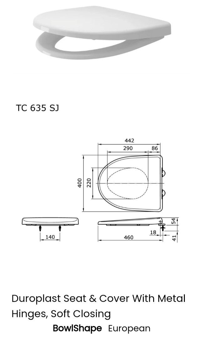 TOTO toilet seat cover TC383CVK, Furniture & Home Living, Bathroom