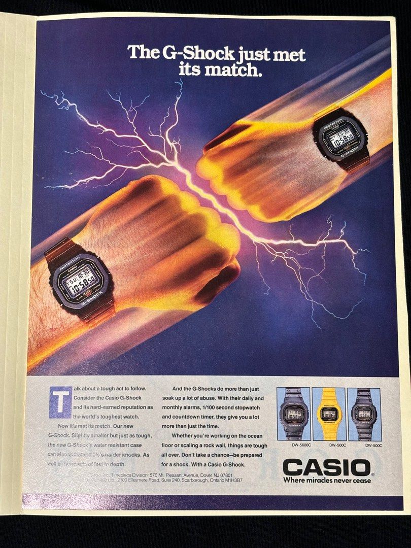 Vintage G-Shock magazine advertisement, Men's Fashion, Watches