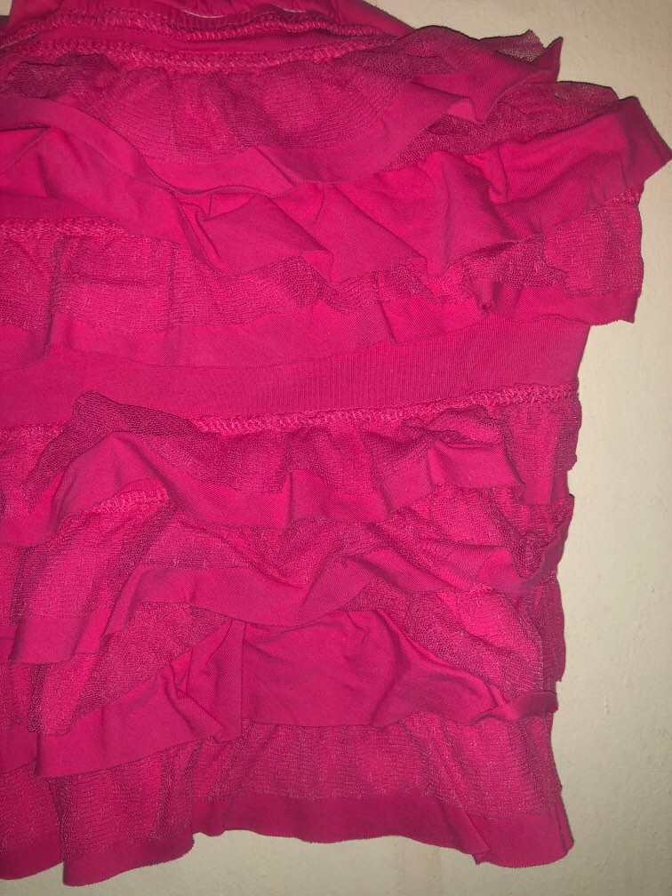 Y2K Pink Sequin Knit Tube Top (M) main image 1