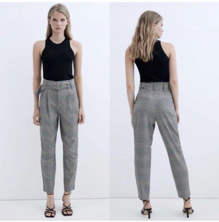 Zara | Pants & Jumpsuits | Zara Plaid Wide Leg Trousers High Waisted S |  Poshmark