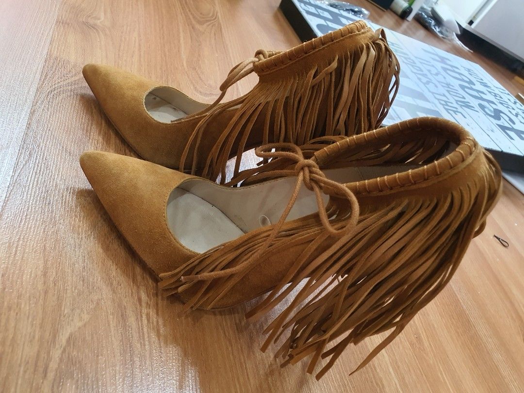Zara fringe heels online