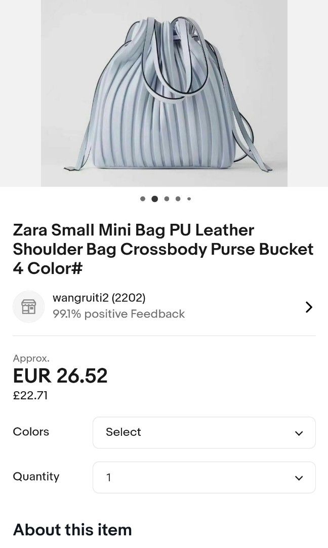 ZARA PLEATED SLING SHOULDER BUCKET TYPE BAG Women s Fashion Bags Wallets Shoulder Bags on Carousell