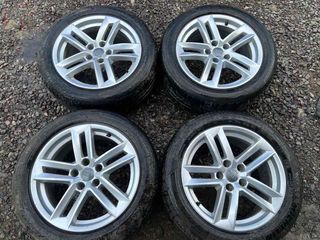 17” Audi stock used mags 5Holes pcd 112 w/225-50-17 Michelin used tires