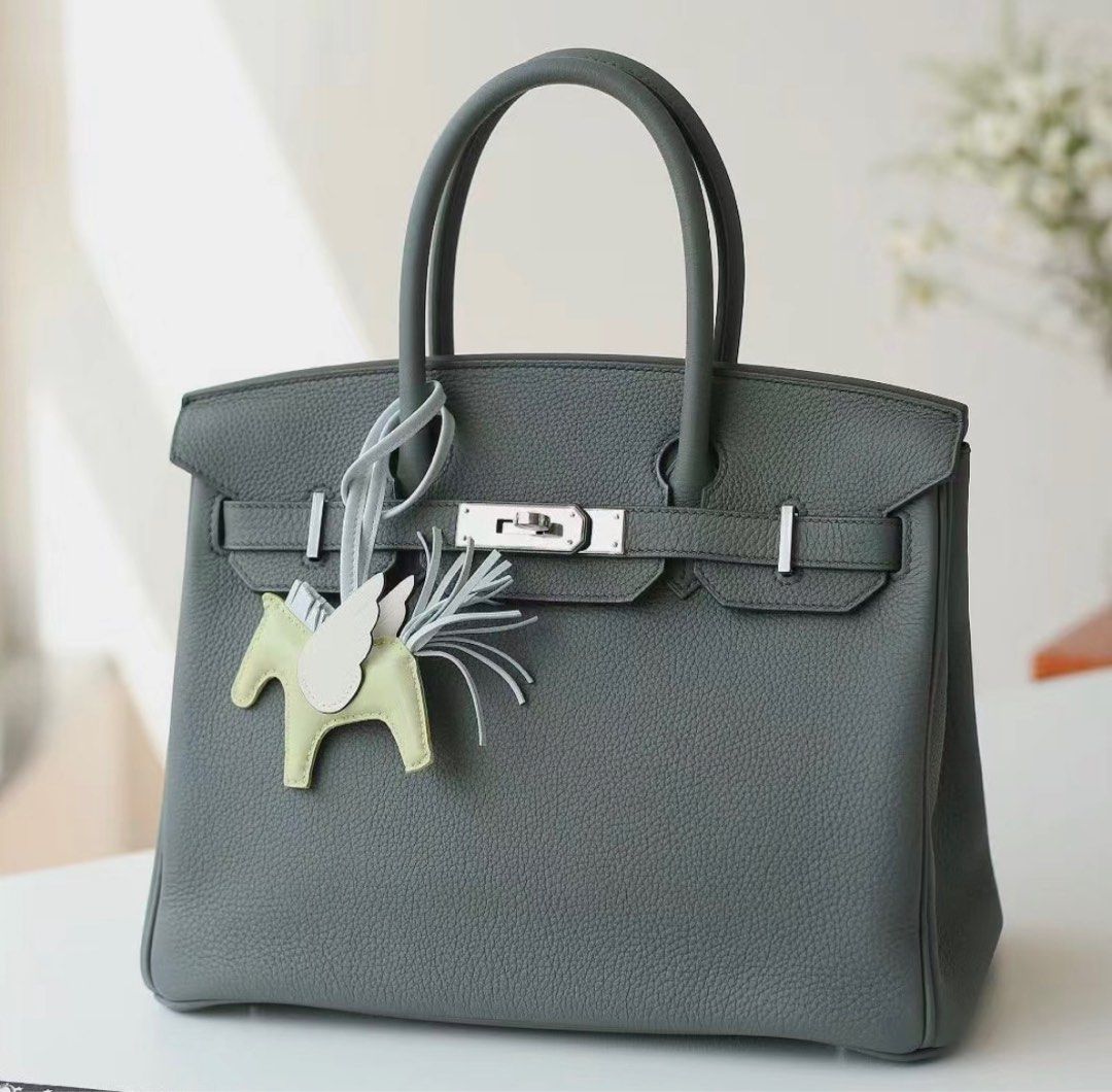 Hermes Birkin 30 杏仁綠銀扣Togo, 名牌, 手袋及銀包- Carousell