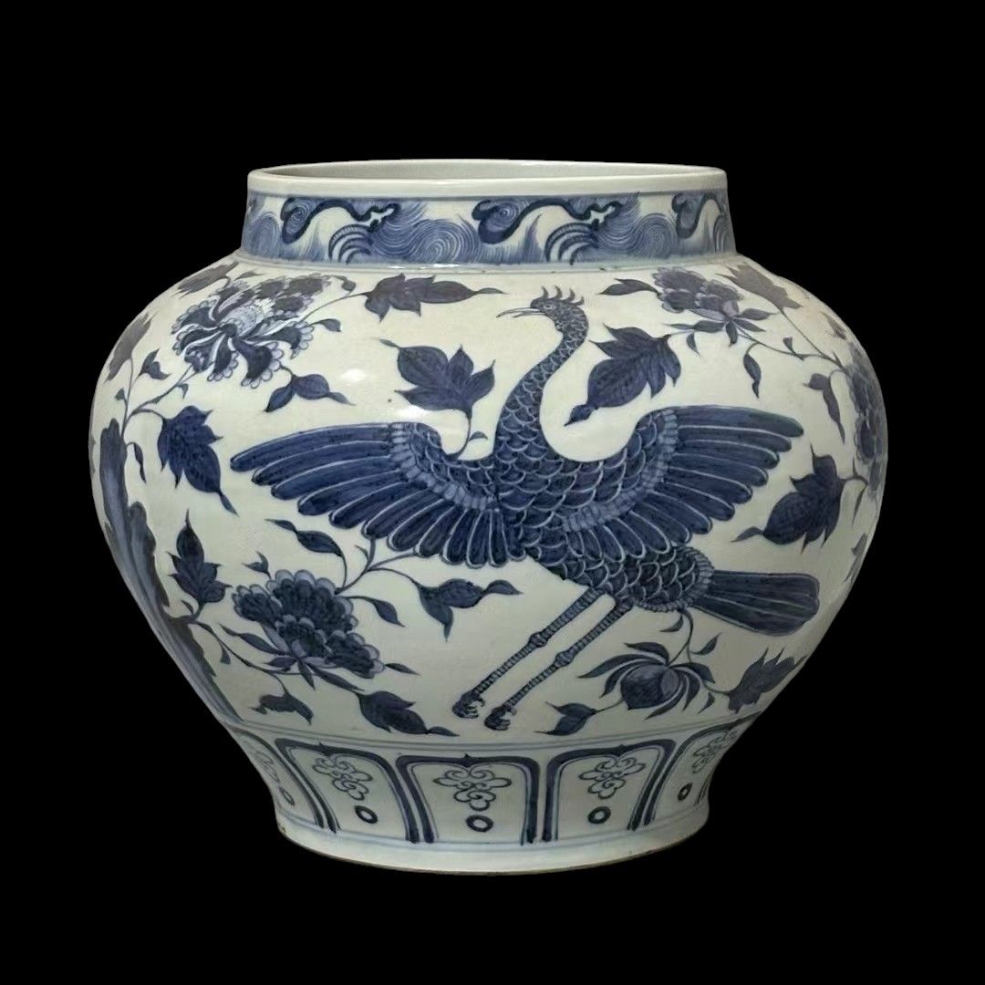 李朝時代 『青花 鳳凰文壺』 小壺｜李朝