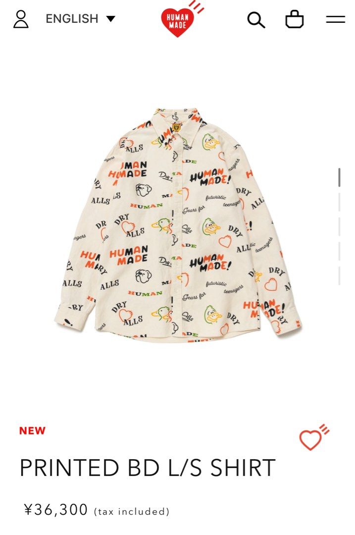 Human MadeのOXFORD BD L/S SHIRT Sサイズ 白 Oxford L/S Oversized B.D