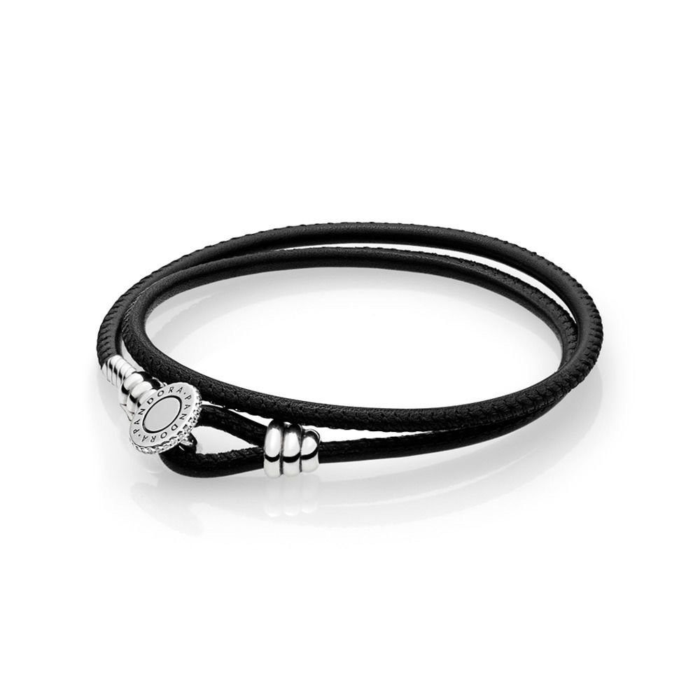 SALE PANDORA MOMENTS BLACK LEATHER BRACELET Women s Fashion Jewelry Organizers Bracelets on Carousell