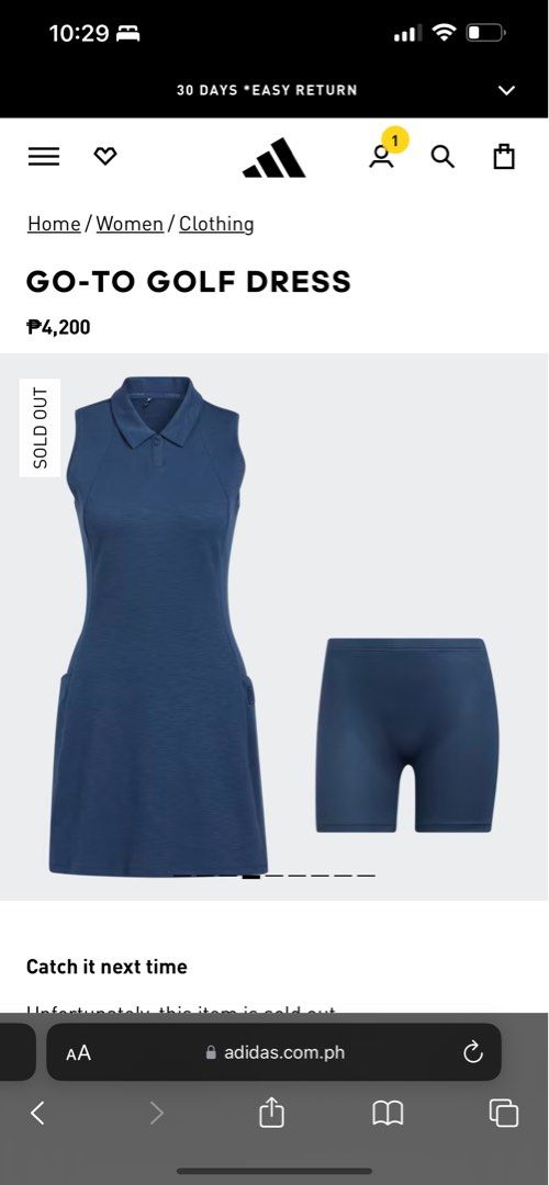 Adidas Go-To Sleeveless Golf Dress - Navy