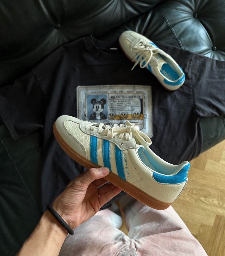 adidas gazelle silver green womens Adidas Samba OG Sporty & Rich Beige Blue – Offsneakz main image 0