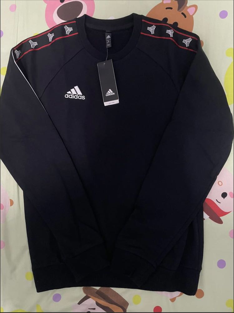 Adidas tan tape heavy hoodie sales