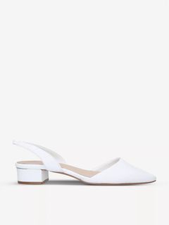 All white on sale block heels