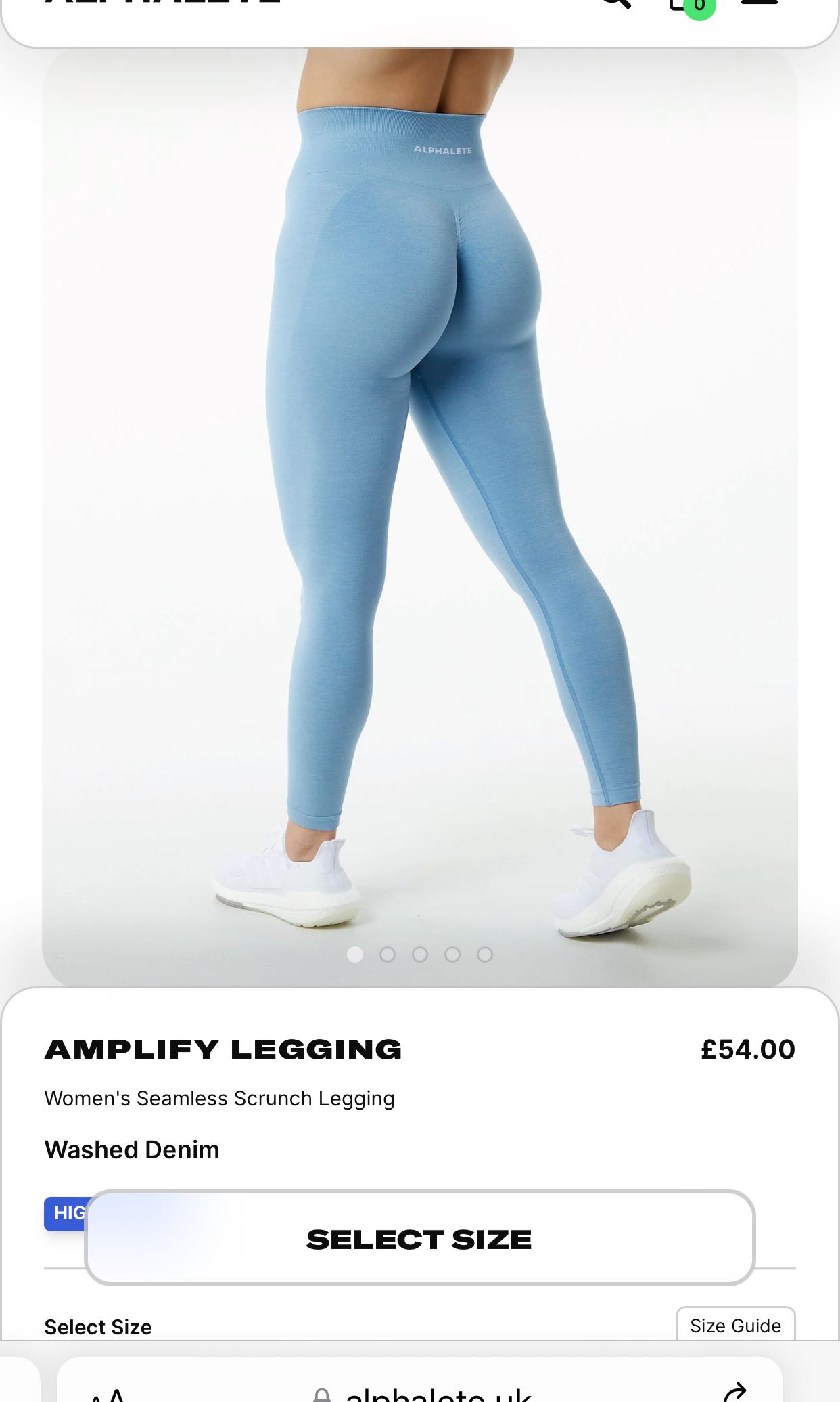 Amplify Legging - Washed Denim - Blue