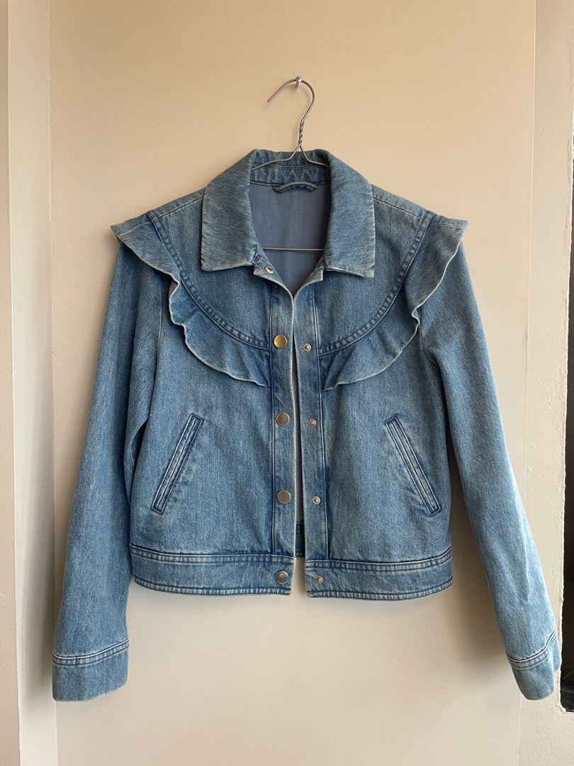 Frill discount denim jacket