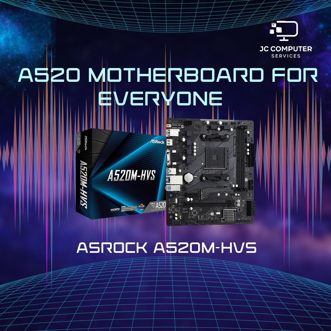 Asrock AM4 A520M-HVS Motherboard Black