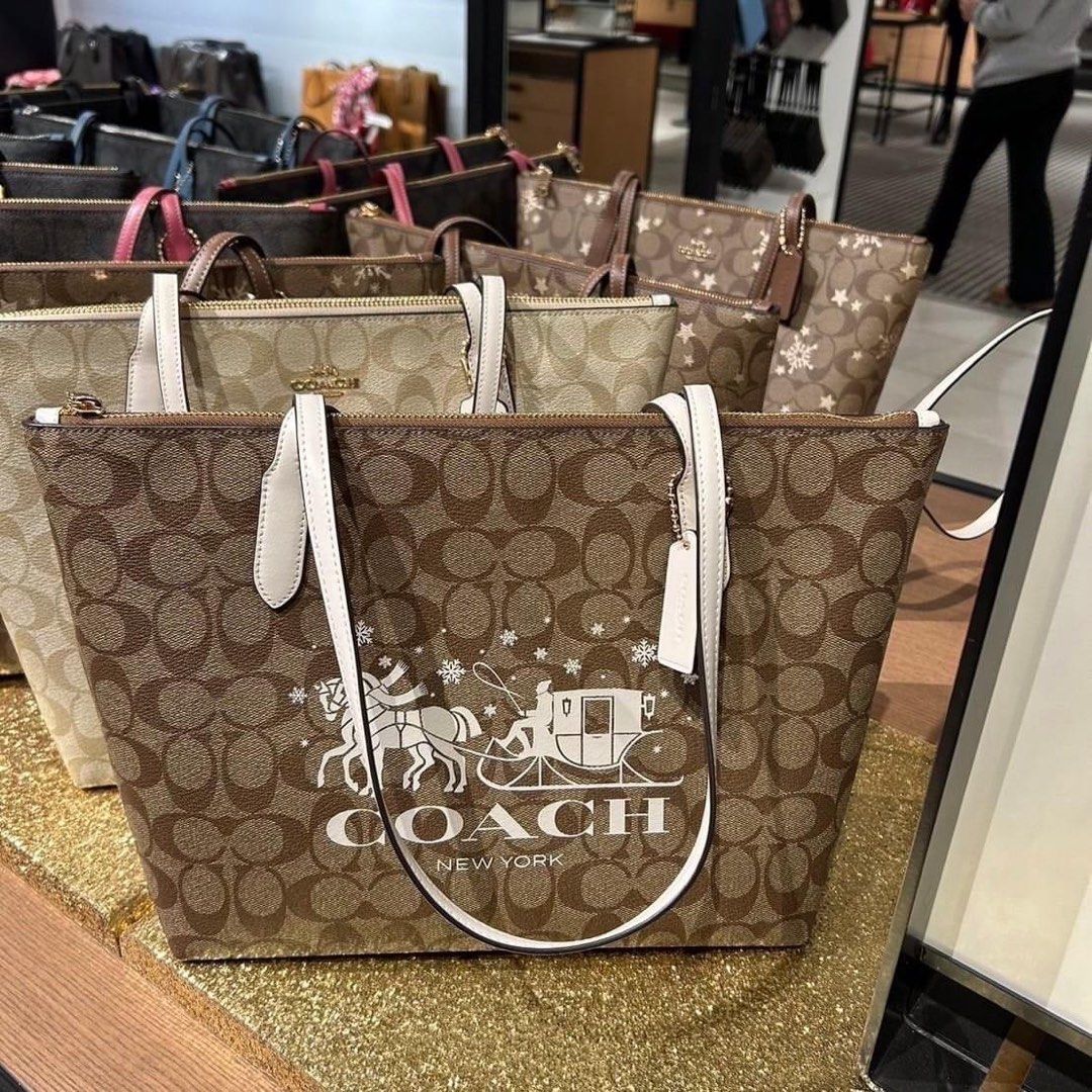 Coach signature zip tote hot sale