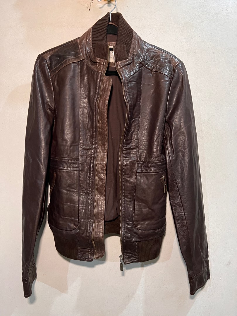 AUTHENTIC ESPRIT Brown Leather Jacket, Women's Fashion, Coats, Jackets