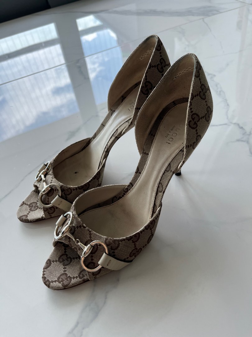 Authentic Gucci canvas high heels EUR 39.5 Women s Fashion