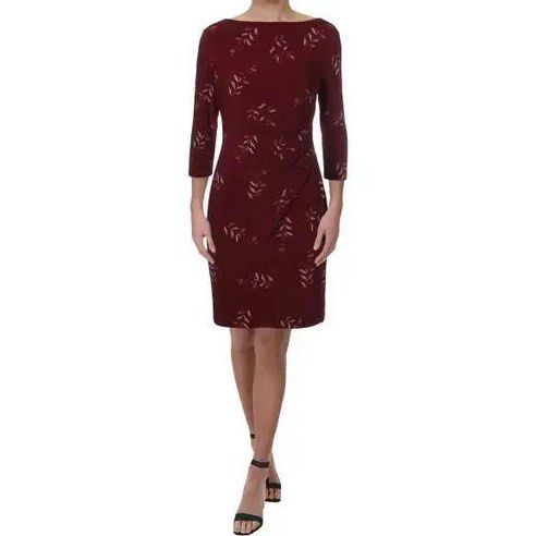 Ralph lauren floral ruched dress discount