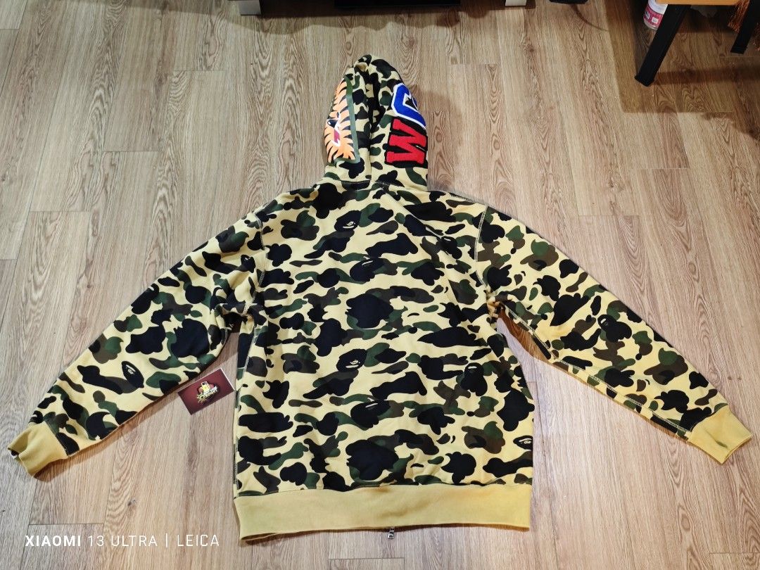 BAPE 1st Camo Shark Full Zip Hoodie / Yellow – Livestock