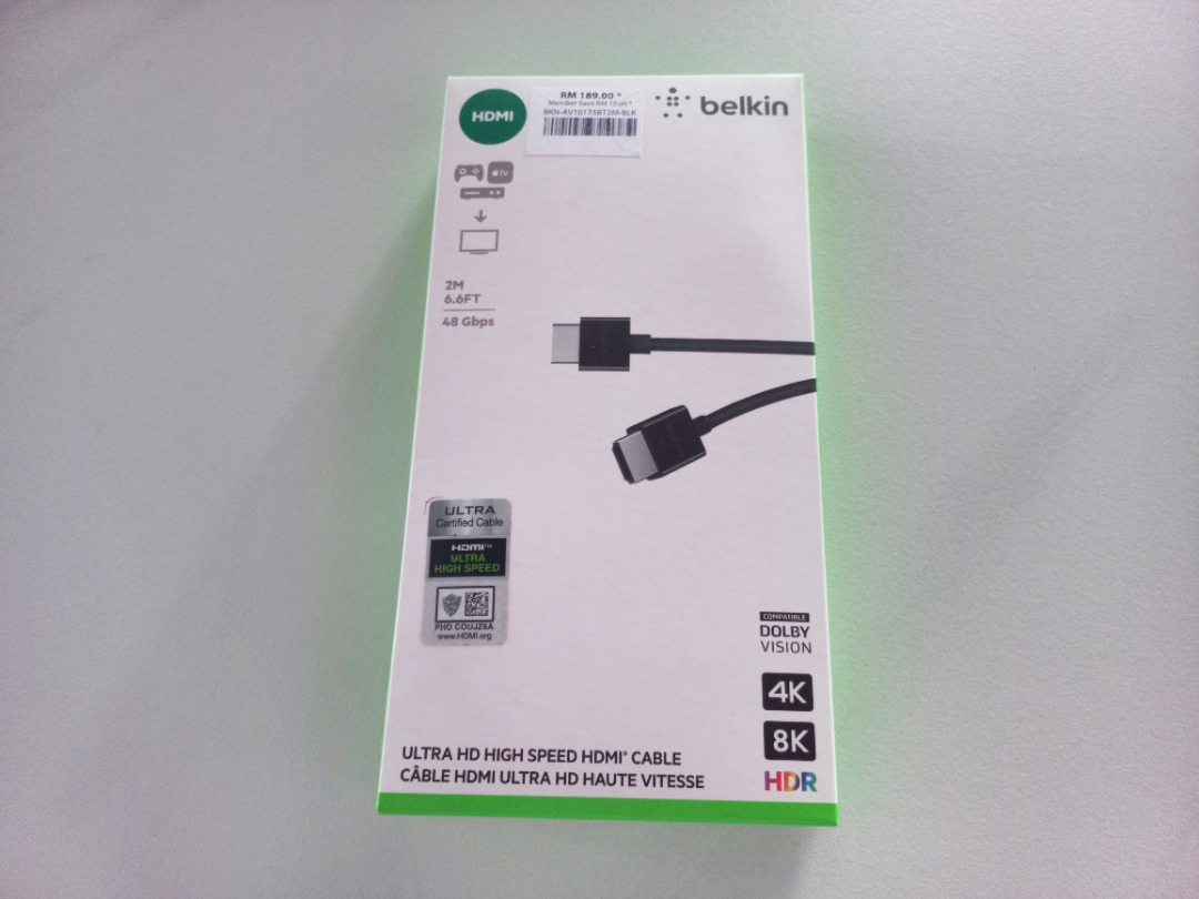 Belkin AV10175bt2M BLK Ultra HD High Speed HDMI 2.1 Cable 2M Computers Tech Parts Accessories Cables Adaptors on Carousell